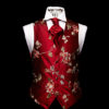 Burgundy silk embroidered floral design waistcoat Limited Edition