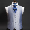 Blue silk diamond pattern lurex waistcoat