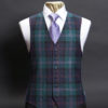 Tartan wool waistcoat with lilac