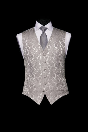 Silver paisley waistcoat