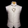 Ivory silk paisley waistcoat with ivory silk piping