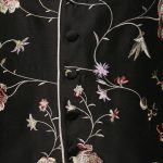 Black silk base limited edition silk embroidered waistcoat with silk piping