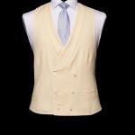 Ivory wool double breasted waistcoat