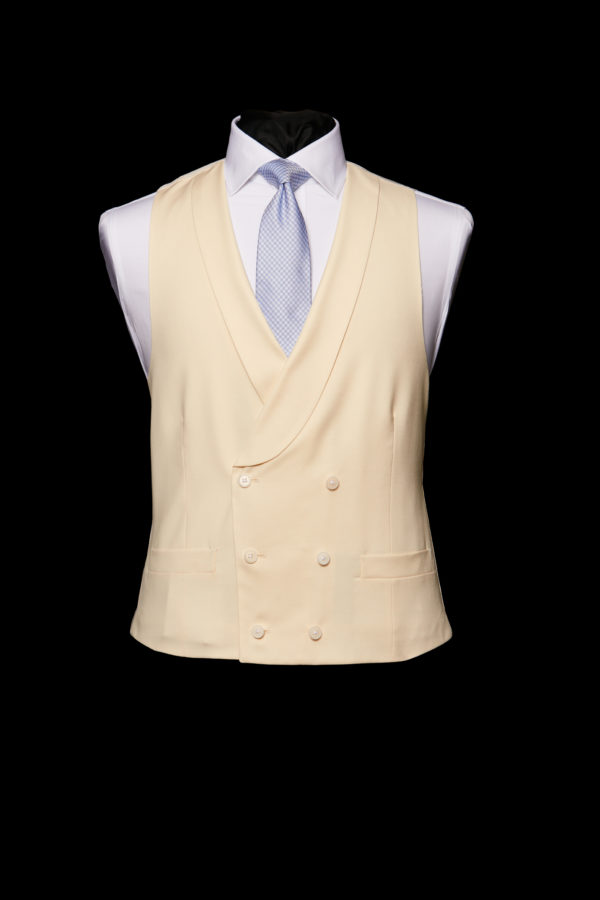 Ivory wool double breasted waistcoat