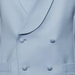 Light blue wool double breasted waistcoat