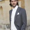 Light weight grey herringbone morning coat with grey herringbone trousers