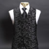 Black velvet embroidered waistcoat with silver embroidery