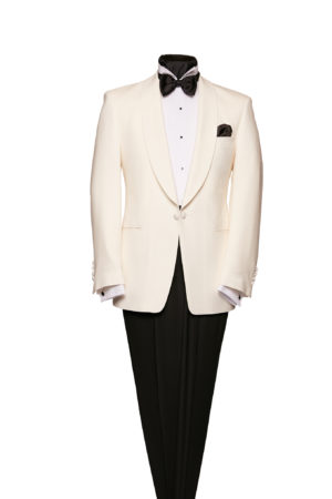 White shoal collar dinner jacket