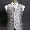 Silver silk pleated waistcoat