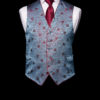 Blue silk base with burgundy bees and silk piping