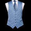 Blue on blue horses silk waistcoat