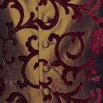 Gold silk waistcoat with burgundy velvet embroidery 