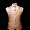 Pink silk bee waistcoat with an ivory base