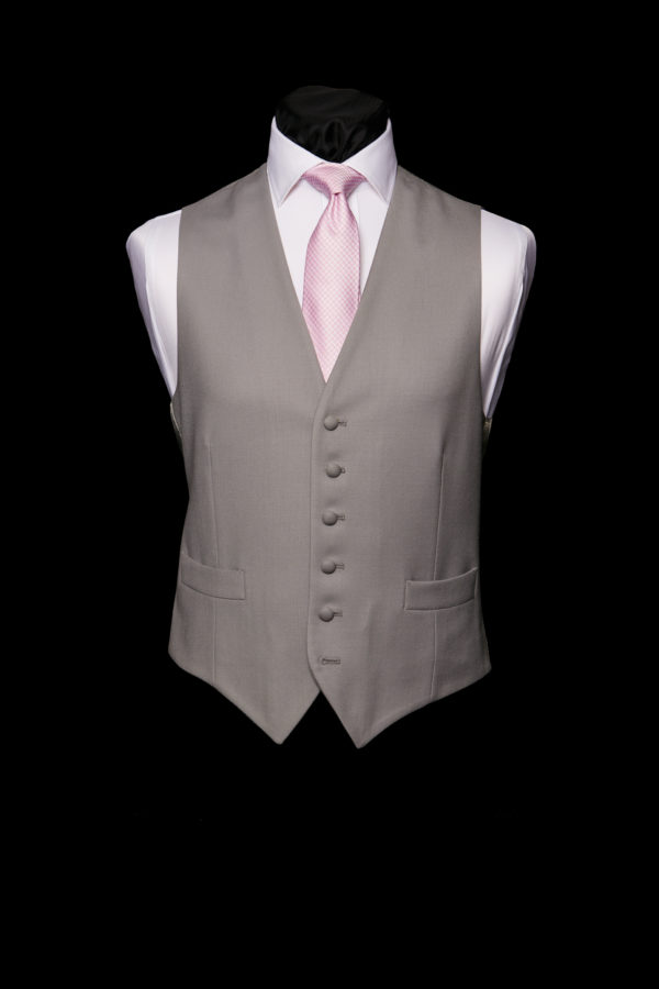 Single breasted grey wool waistcoat