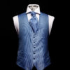 Blue silk basket weave waistcoat