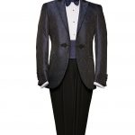 Navy blue brocade dinner jacket