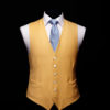 Yellow wool gaberdine single breasted waistcoat