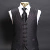 Black silk lurex waistcoat with black silk frogging