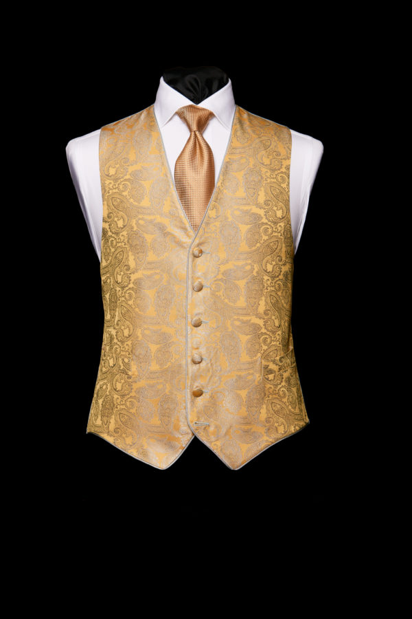 Grey silk ice blue paisley waistcoat with ice blue silk piping