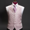 Pink silk bee pattern waistcoat with lapels