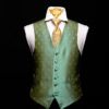 Green with gold fe r de lys silk embossed waistcoat