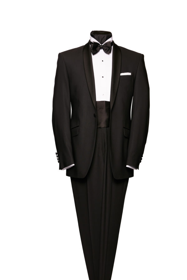 Black shoal collar dinner suit
