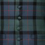 Green and blue tartan wool waistcoat