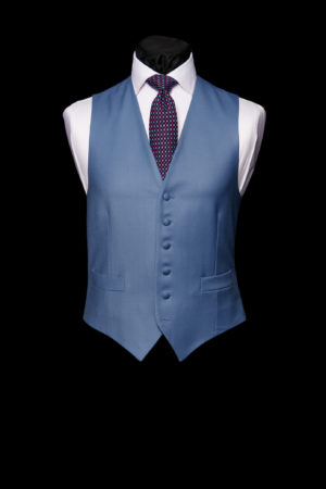 Moonshine blue wool single breasted waistcoat