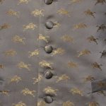 Grey silk waistcoat with gold horses