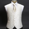 Ivory silk base waistcoat with ivory floral embroidery