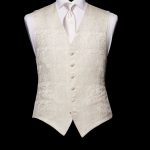 Ivory silk paisley waistcoat