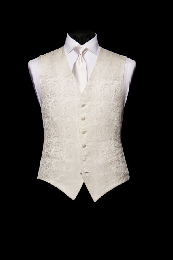 Ivory silk paisley waistcoat