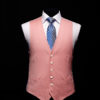 Pink wool gaberdine single breasted waistcoat