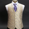 Cream silk waistcoat with small lilac and blue embroidery