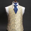 Cream silk waistcoat with blue embroidery