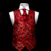 Burgundy with red silk embroidered poppy design waistcoat Limited Edition