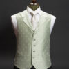 Light mint green silk fleur de lys waistcoat with lapels