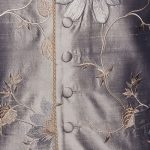 Silver silk base with floral embroidery limited edition waistcoat with piping