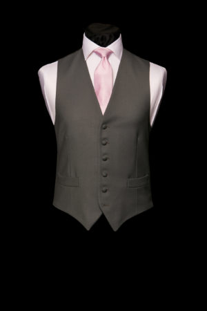 Dark grey single breasted wool waistcoat