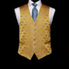 Gold silk waistcoat with blue horses