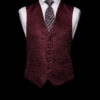 Dark purple silk and linen large basket weave woven waistcoat