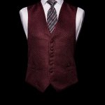 Dark purple silk and linen large basket weave woven waistcoat