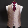 Light dusky pink silk embroidered waistcoat with lilac flowers
