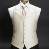 Ivory silk small basket weave waistcoat with lapels