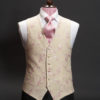 Cream linen waistcoat with pink and ivory embroidery