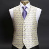 Cream silk waistcoat with lilac tulips