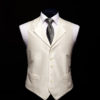 Plain ivory silk waistcoat with lapels