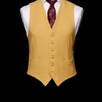 Yellow wool doe skin waistcoat