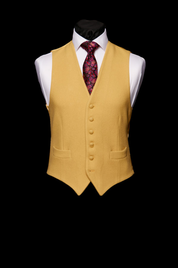 Yellow wool doe skin waistcoat