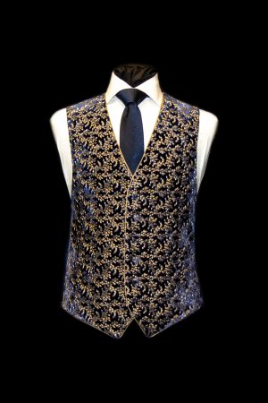 10-navy blue velvet with gold
